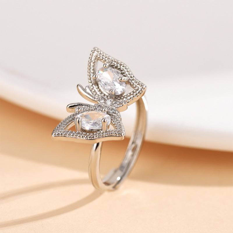 Niche High-grade Trendy Micro-inlaid Open Ring