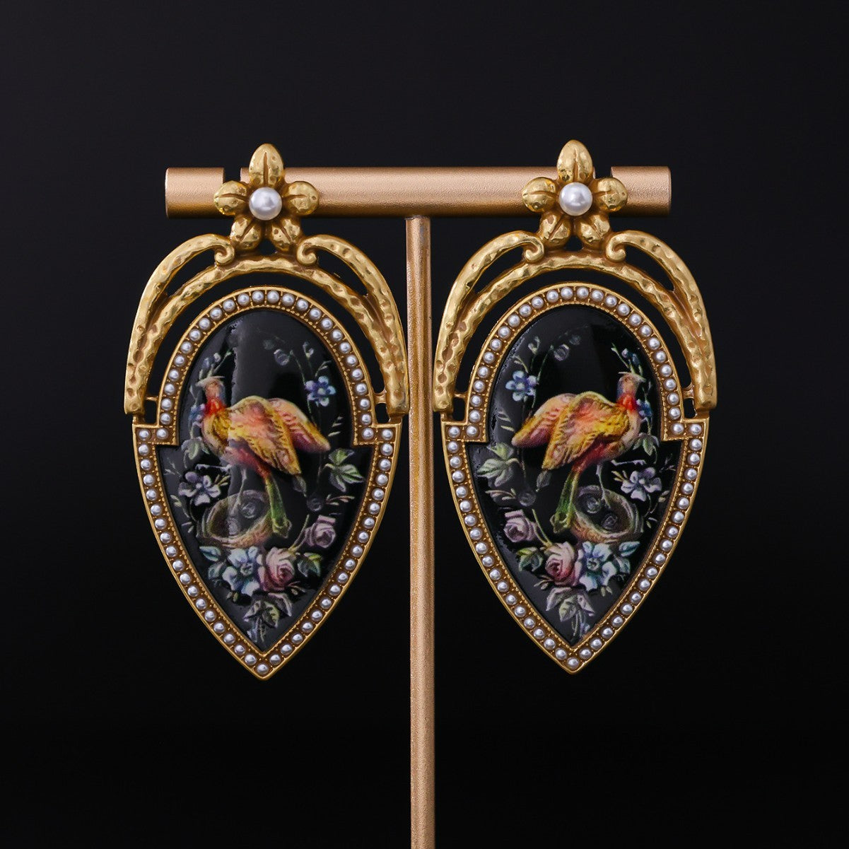 Vintage Peacock Oil Earrings Minority Fashion Temperament Design Earrings