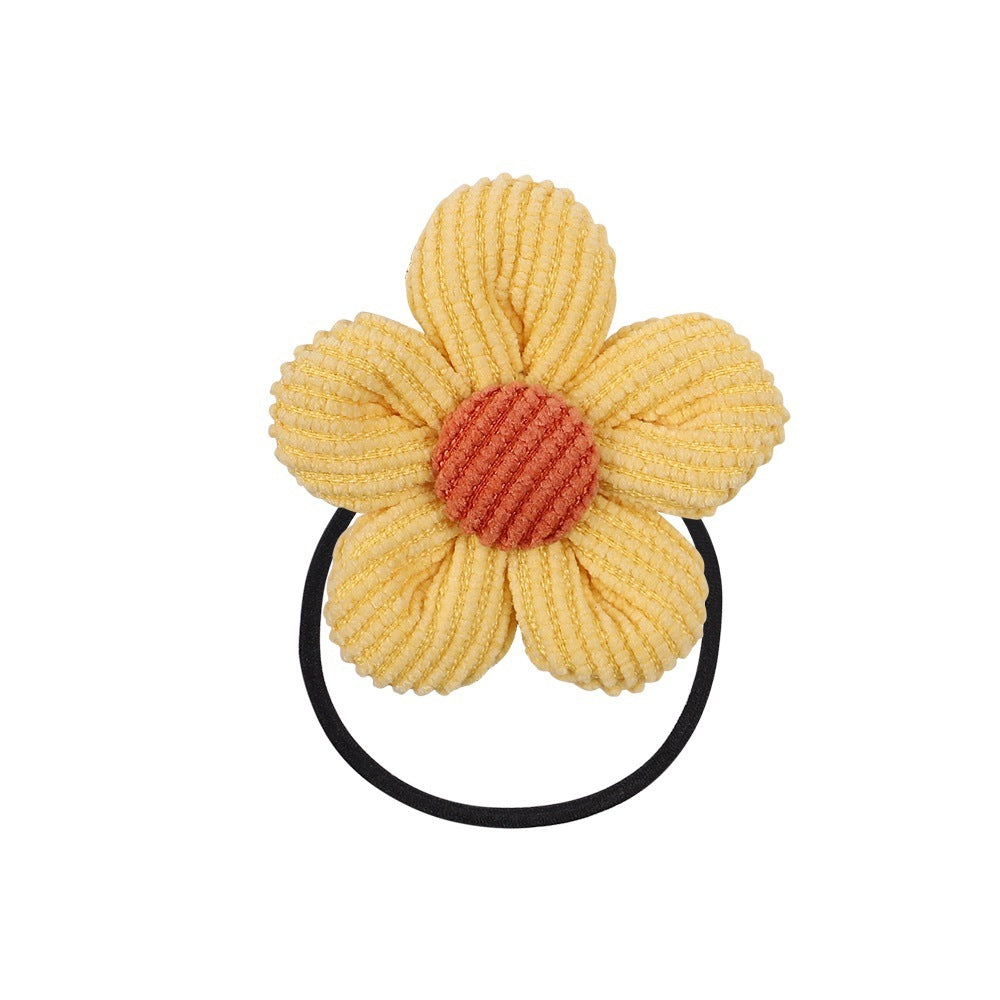 Cute Children Color Flower Rope Student Hair Band Hair Rope Hair Accessories