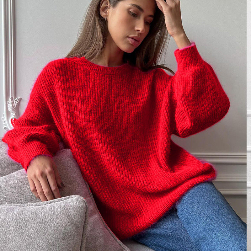 Idle Style Loose Soft Thickened Round Neck Sweater