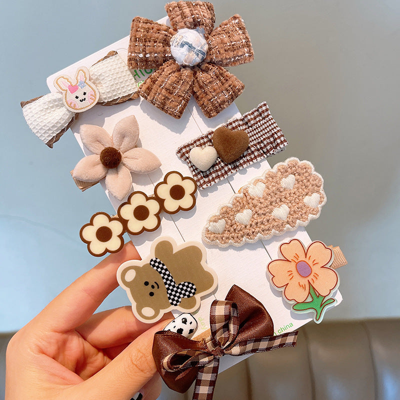 Bear Rabbit Hairpin Plush Loving Heart Flower Hair Accessories