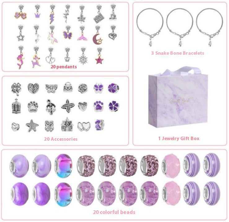 Girls' Bracelet Pendant Beaded Jewelry Set