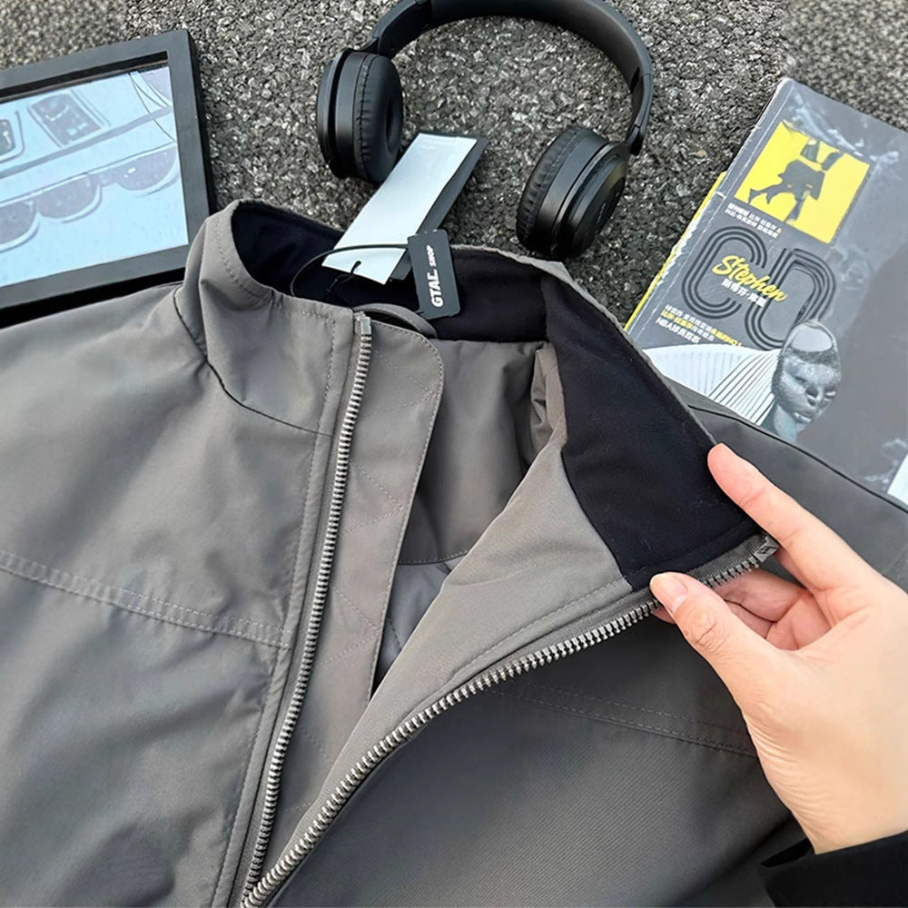 Coach Jacket Men's Stand Collar Motorcycle Baseball Uniform