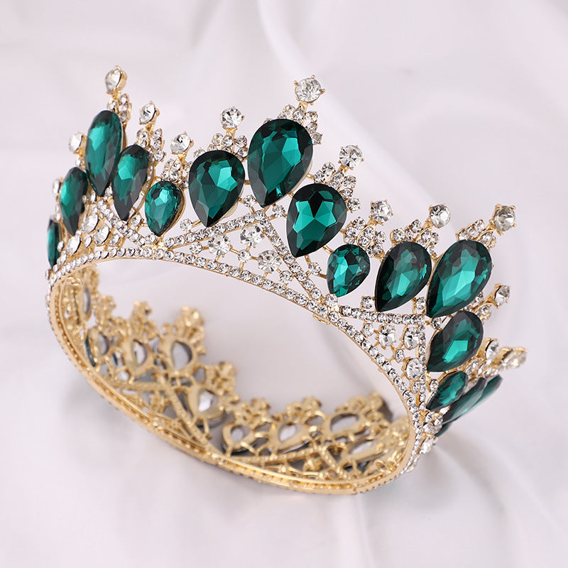 Round Crown Luxury Crystal Crown Bride Wedding Headdress Wedding Dress Accessories