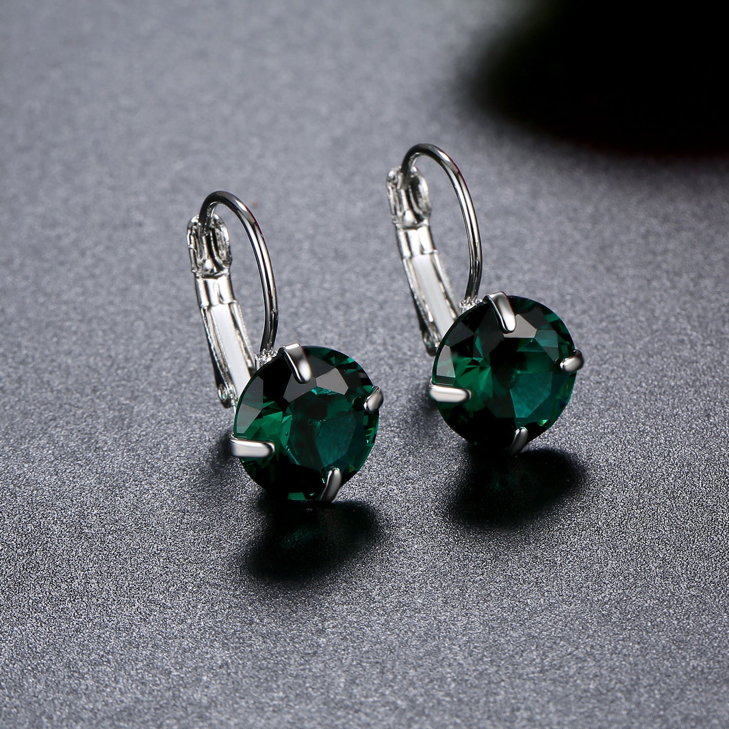 Single Zircon Colorful Ear Clip Simple Fashion Elegant European And American