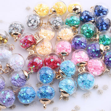 16mm Round Transparent Colored Glass Ball Ornament Accessories Handmade Material