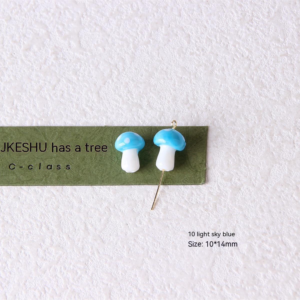 Colorful Glazed Small Mushroom Polka Dot Beaded Material Accessories