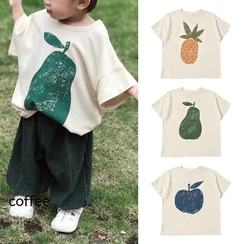 Summer Cotton Fruit Printed Clothing Short Sleeve