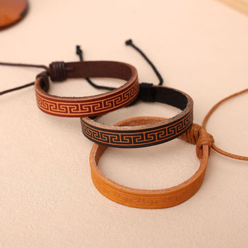 All-matching Elegant Decoration Cowhide Leather Wristband Bracelet
