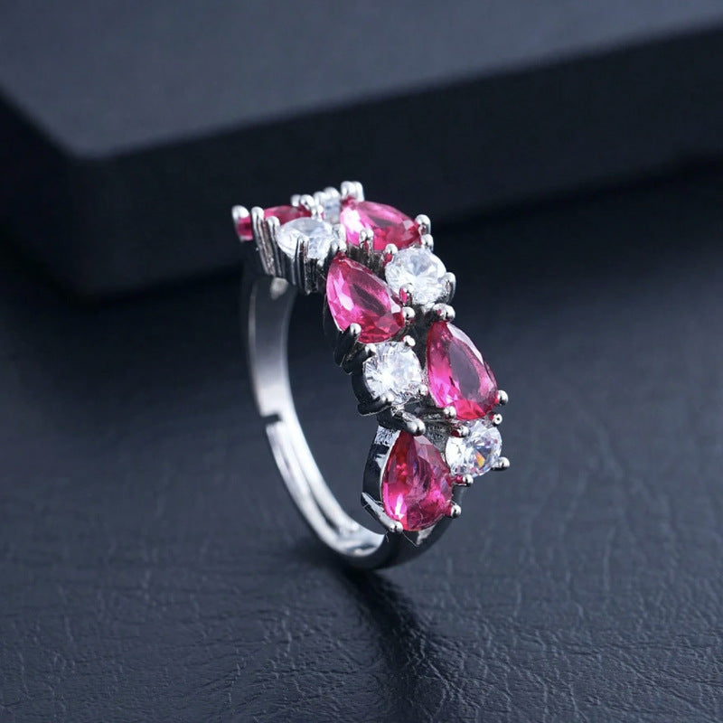 Elegant Bohemian Zircon Ring For Women Street Shooting Jewelry