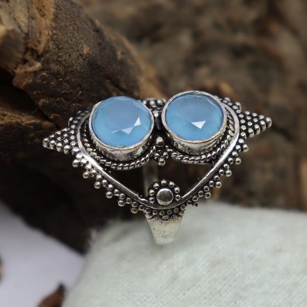 Vintage Alloy Inlaid Zircon European And American Ladies Ring