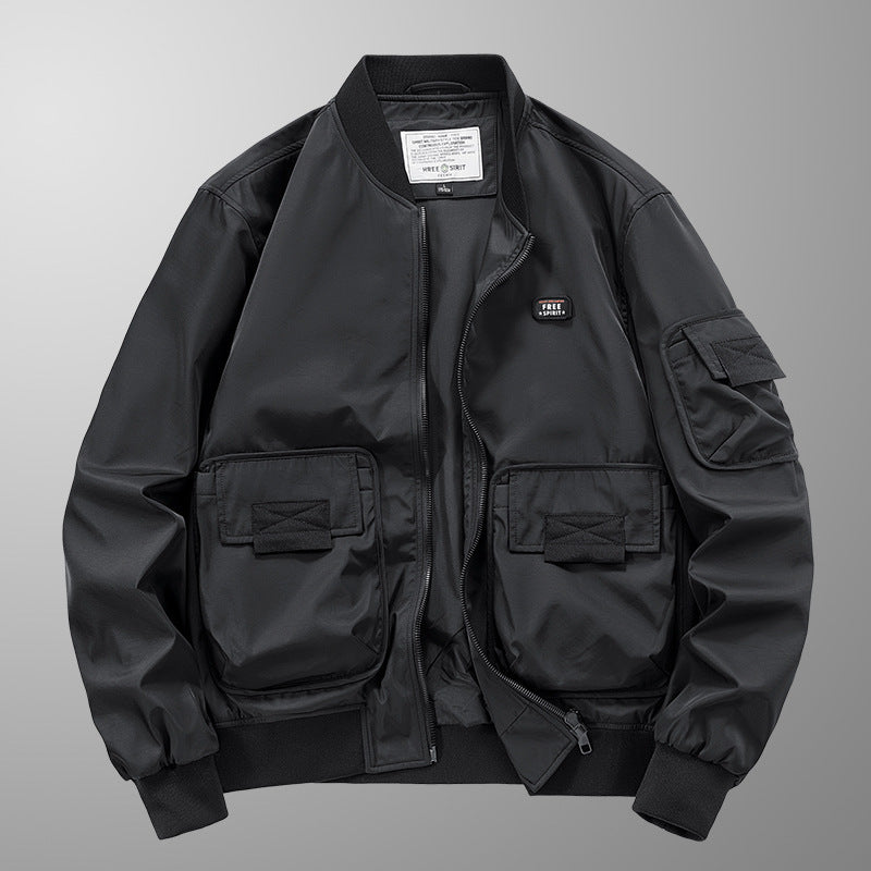 Pilot Jacket Men's Multi-bag Windproof Breathable Retro Coat Top