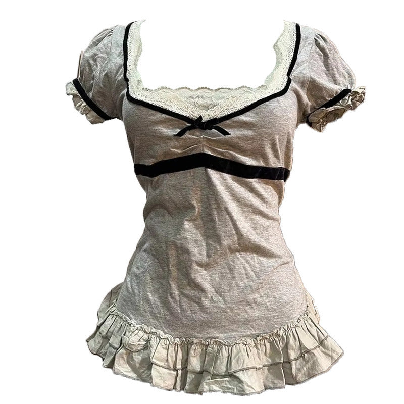 Summer New Slim-fit Waist Lace Skirt Top
