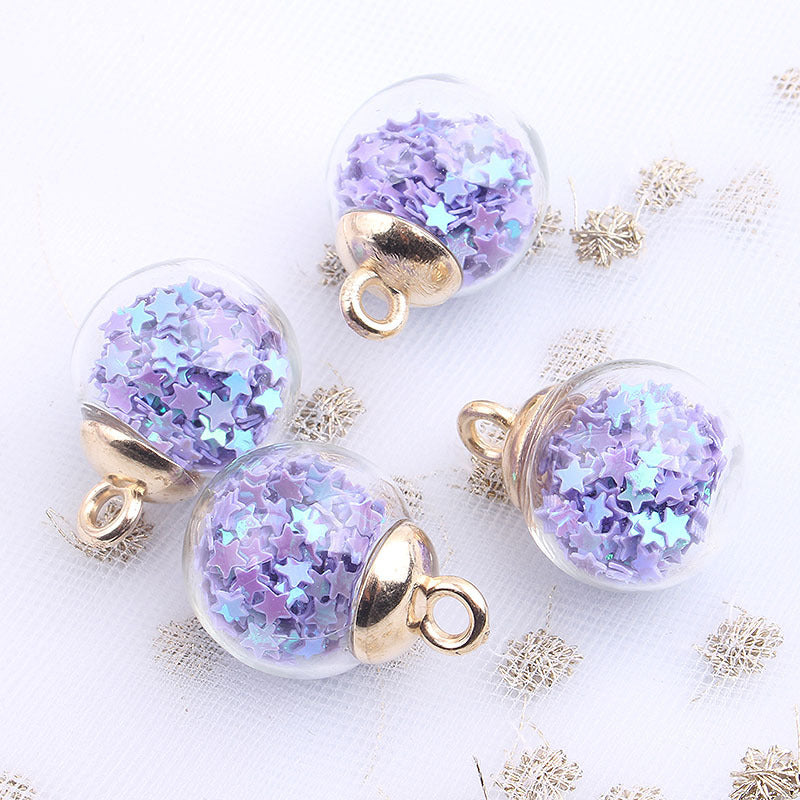 16mm Round Transparent Colored Glass Ball Ornament Accessories Handmade Material