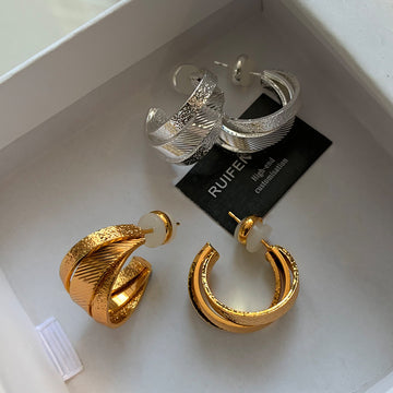 Gold And Silver Color Ear Ring Women's Earrings
