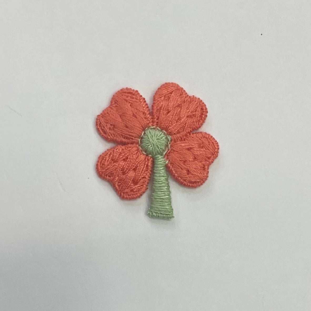 Four-Leaf Clover Embroidery Woven Small Flower Patch Cloth Sticker Accessories