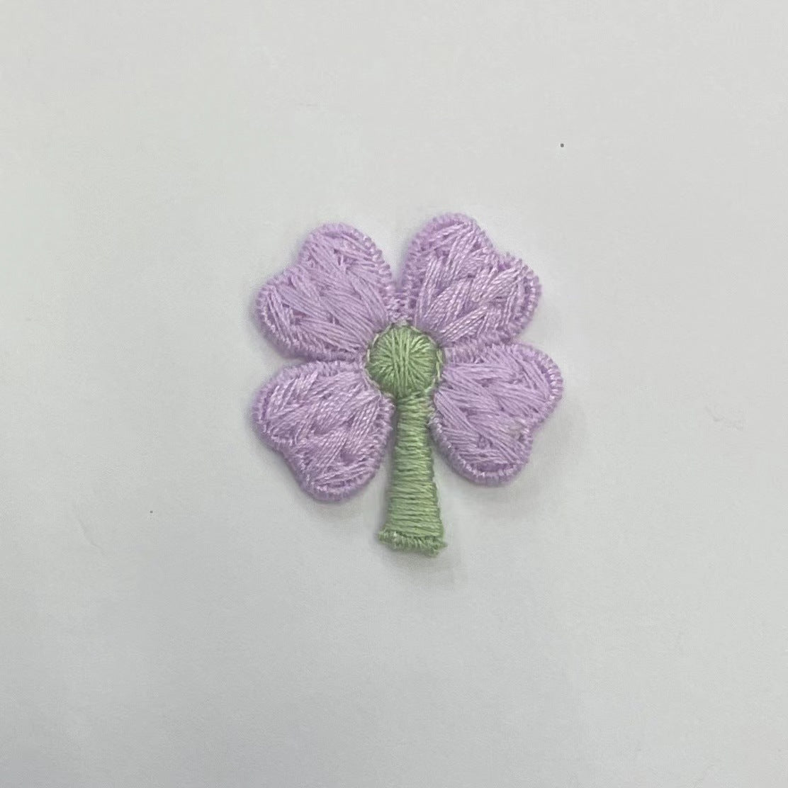 Four-Leaf Clover Embroidery Woven Small Flower Patch Cloth Sticker Accessories