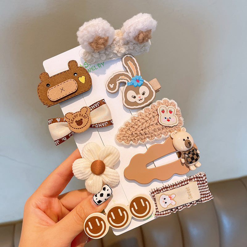 Bear Rabbit Hairpin Plush Loving Heart Flower Hair Accessories