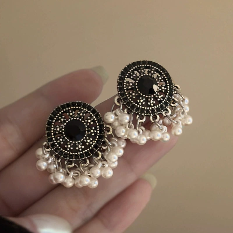 Miao Maiden Pearl Earrings Niche Advanced Retro
