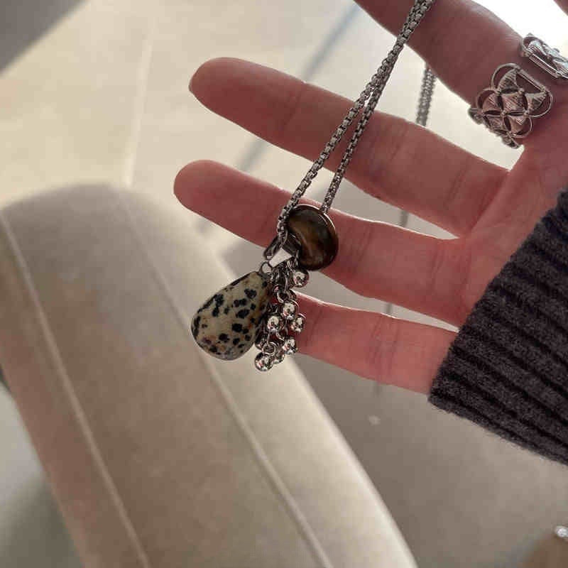 Stone Grape Cluster Pendant Niche High-grade Long Sweater Chain