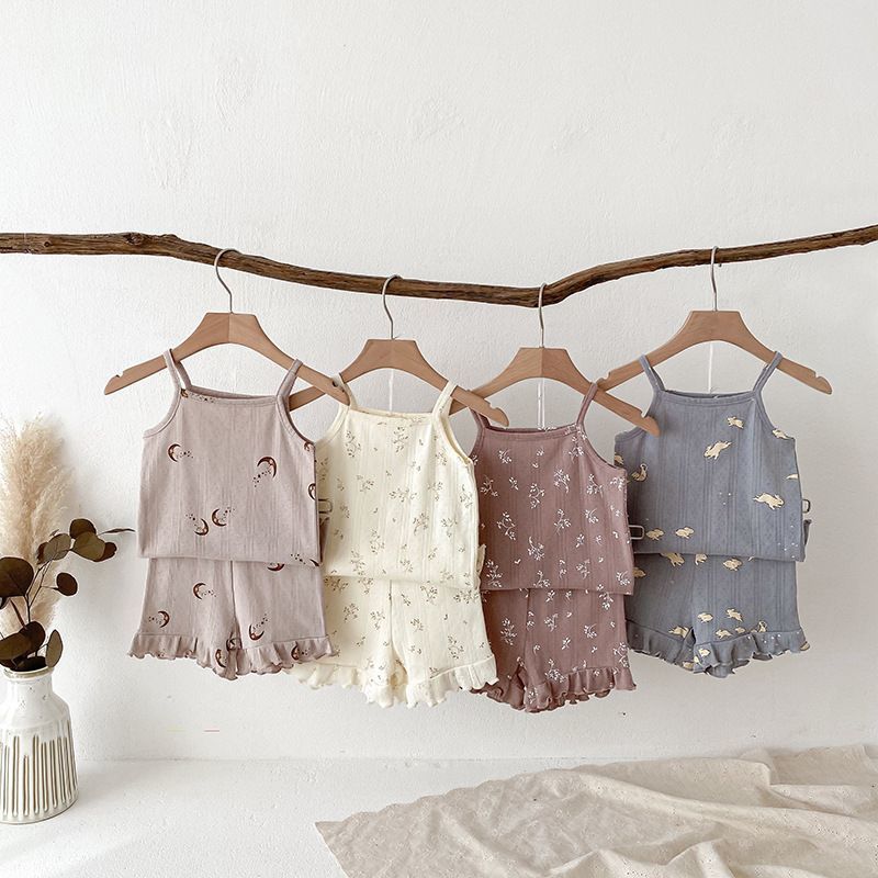 Girls' Camisole Shorts Two-piece Set Breathable Home Clothing