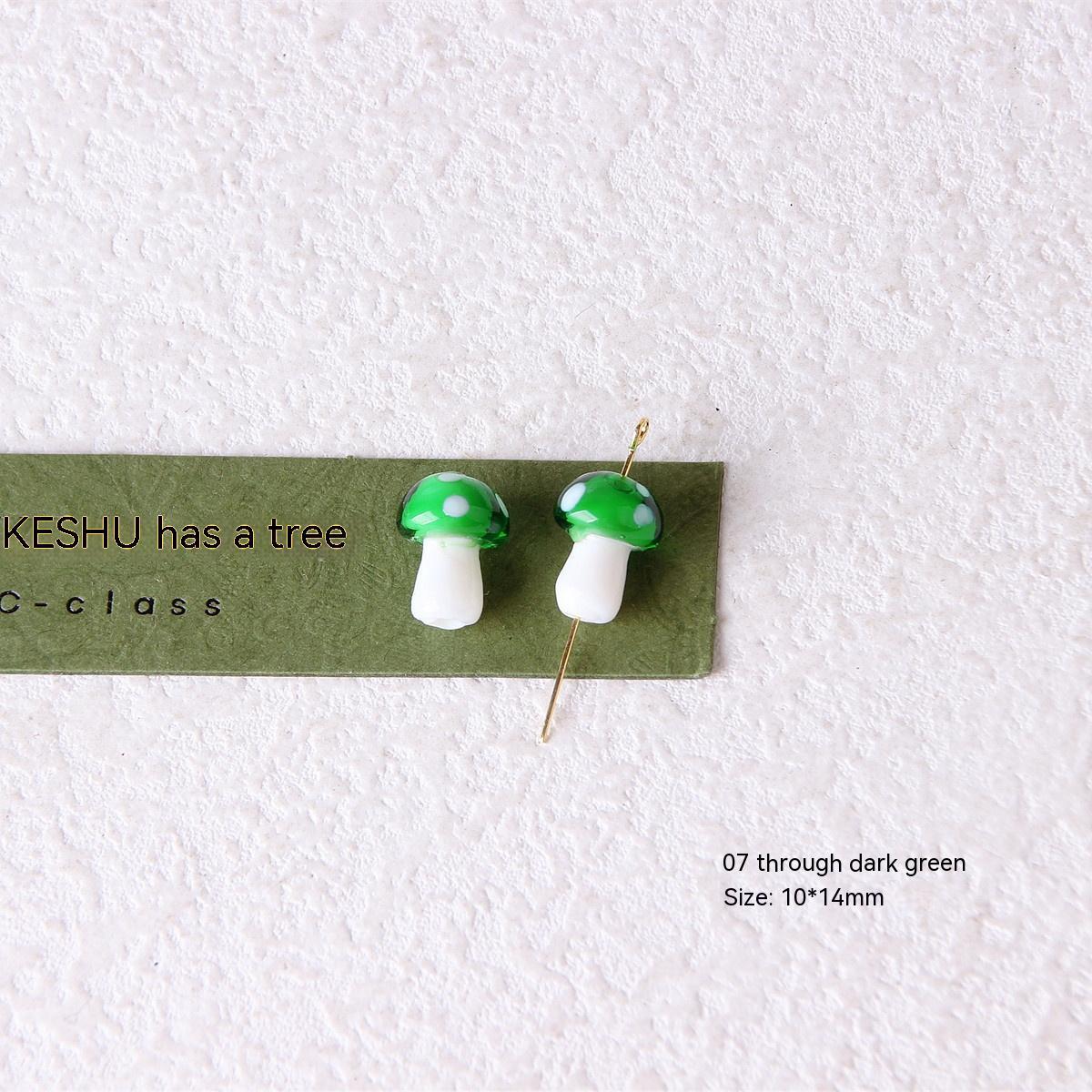 Colorful Glazed Small Mushroom Polka Dot Beaded Material Accessories