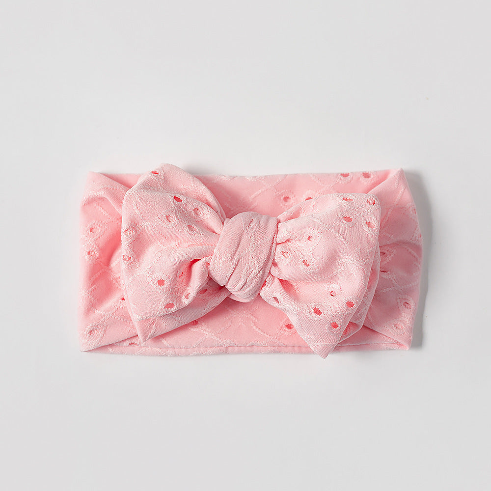 Embroidered Hollow Bow Hair Band Adjustable Children's Hair Accessories