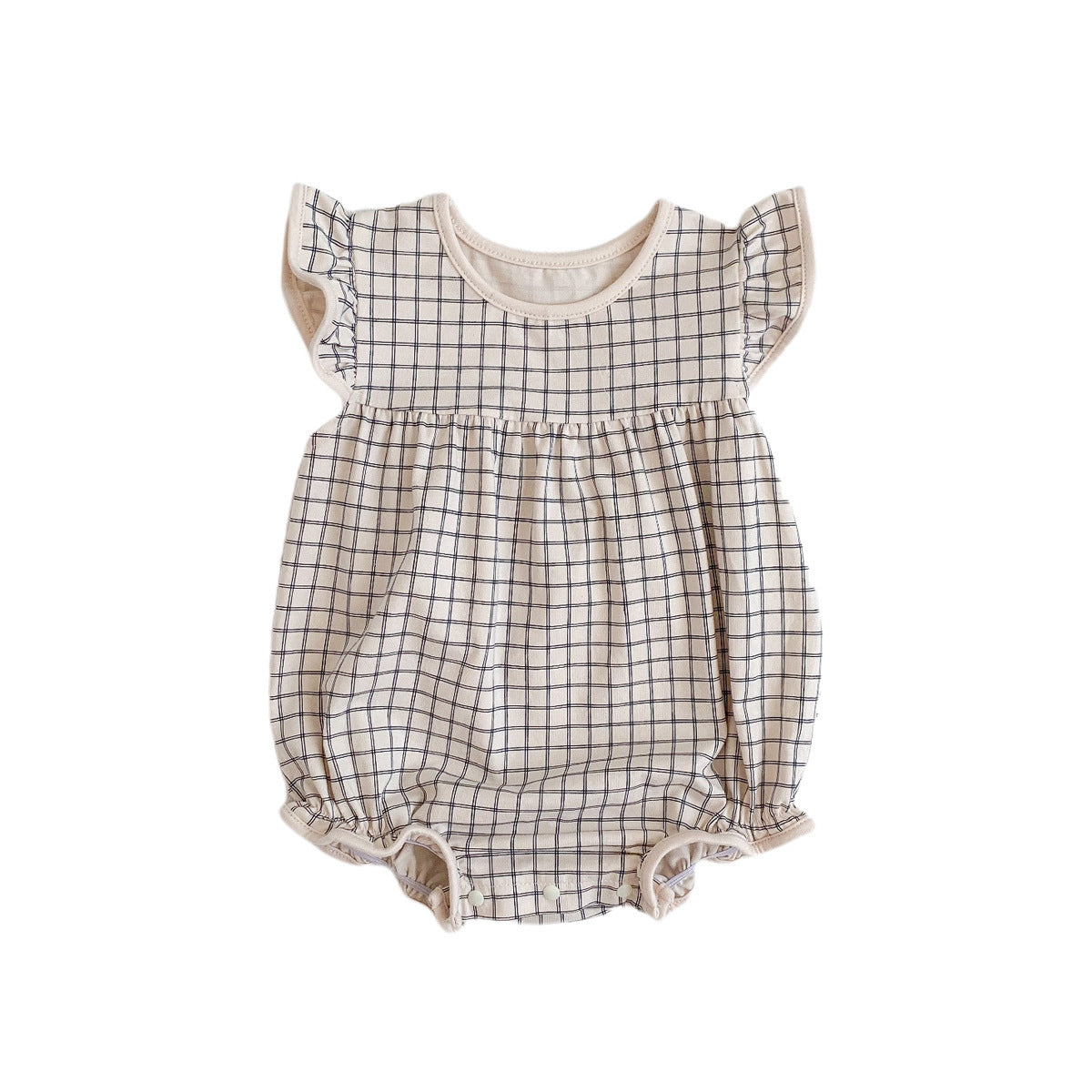 Children's Clothing Boys And Girls Plaid One-piece Romper