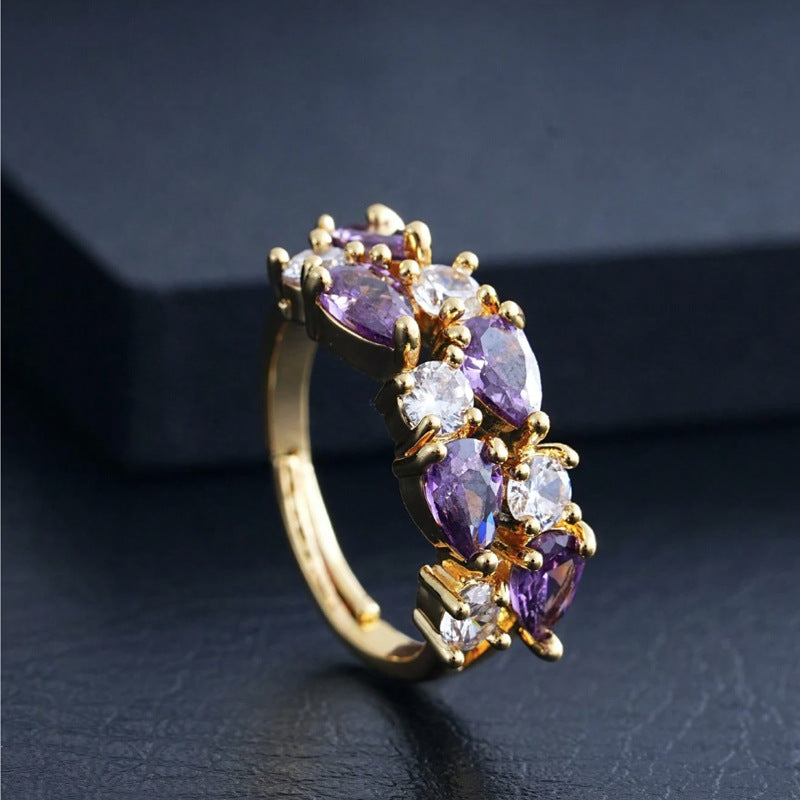 Elegant Bohemian Zircon Ring For Women Street Shooting Jewelry