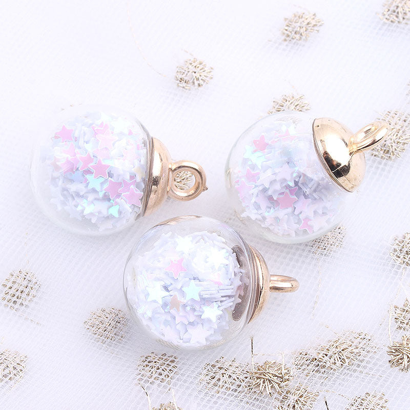 16mm Round Transparent Colored Glass Ball Ornament Accessories Handmade Material