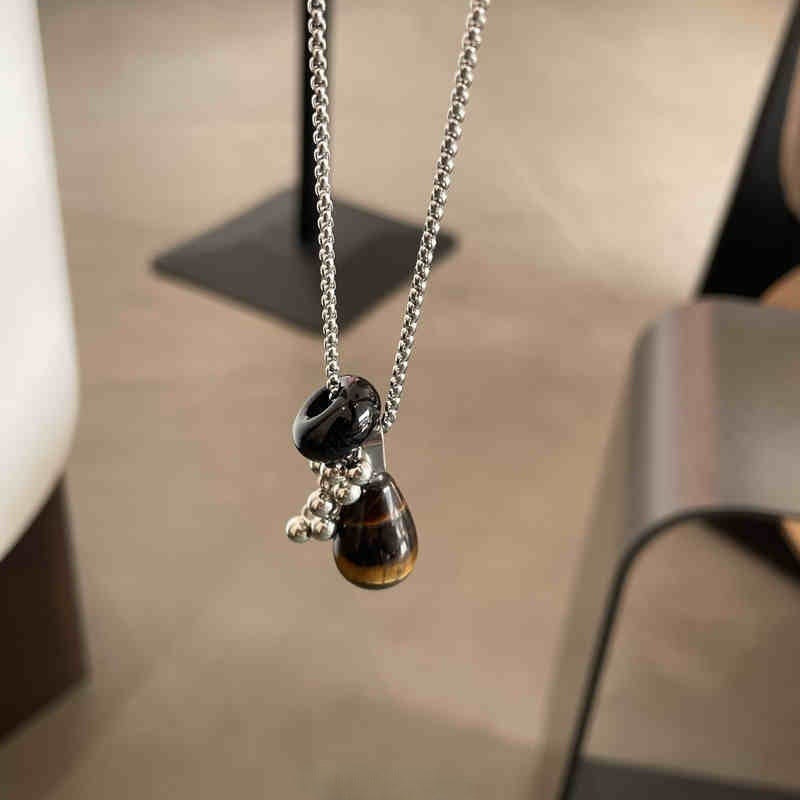 Stone Grape Cluster Pendant Niche High-grade Long Sweater Chain