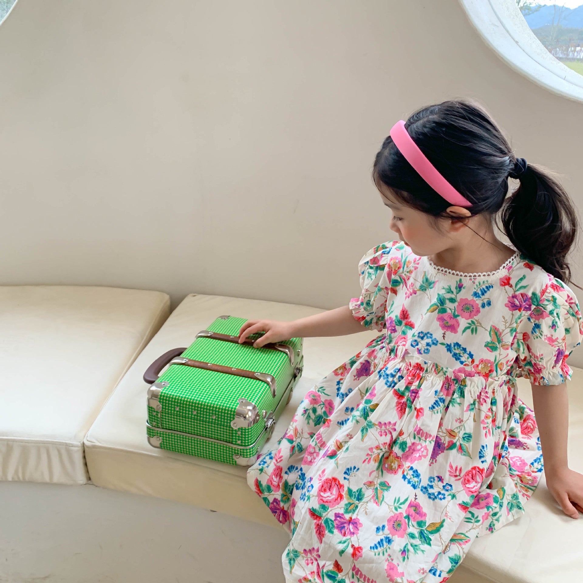Children's Clothing Girl Princess Rose Flower Short Sleeve Dress