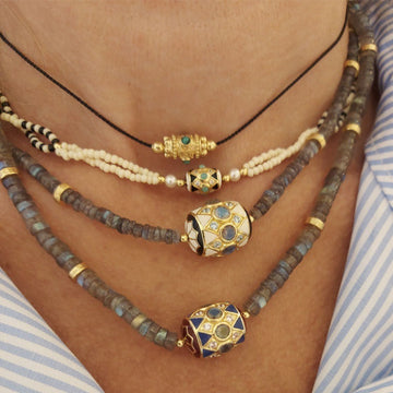 Beautiful Bohemian Black Rope Turquoise Necklace