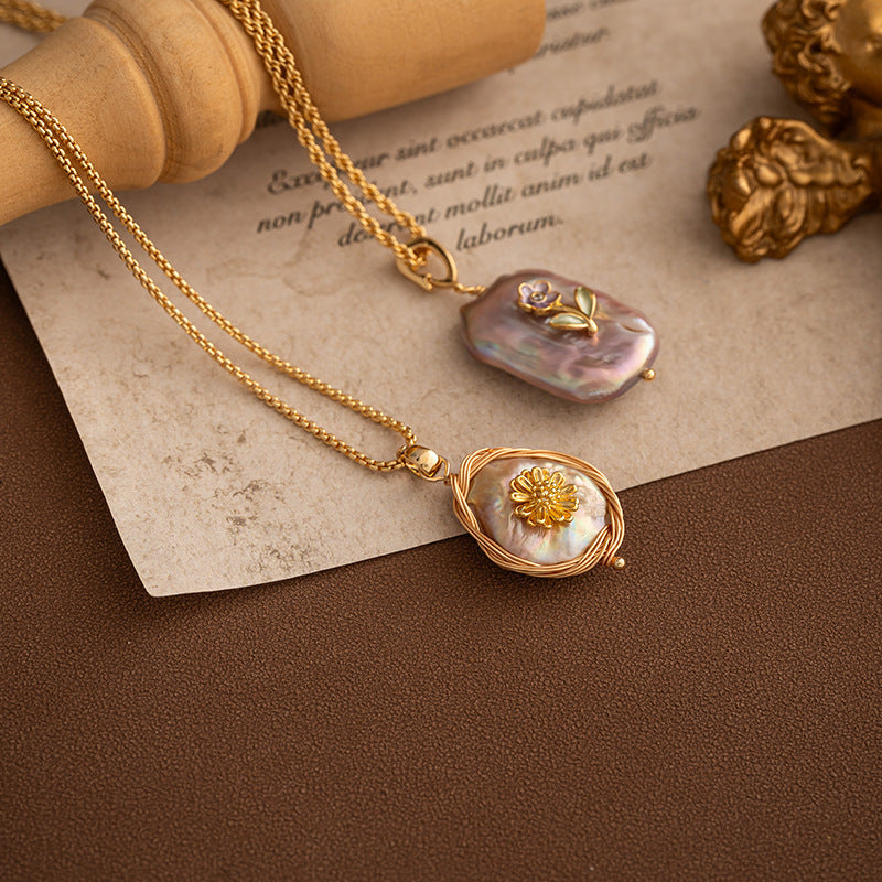 Natural Baroque Freshwater Pearl Pendant Necklace Neck Accessories