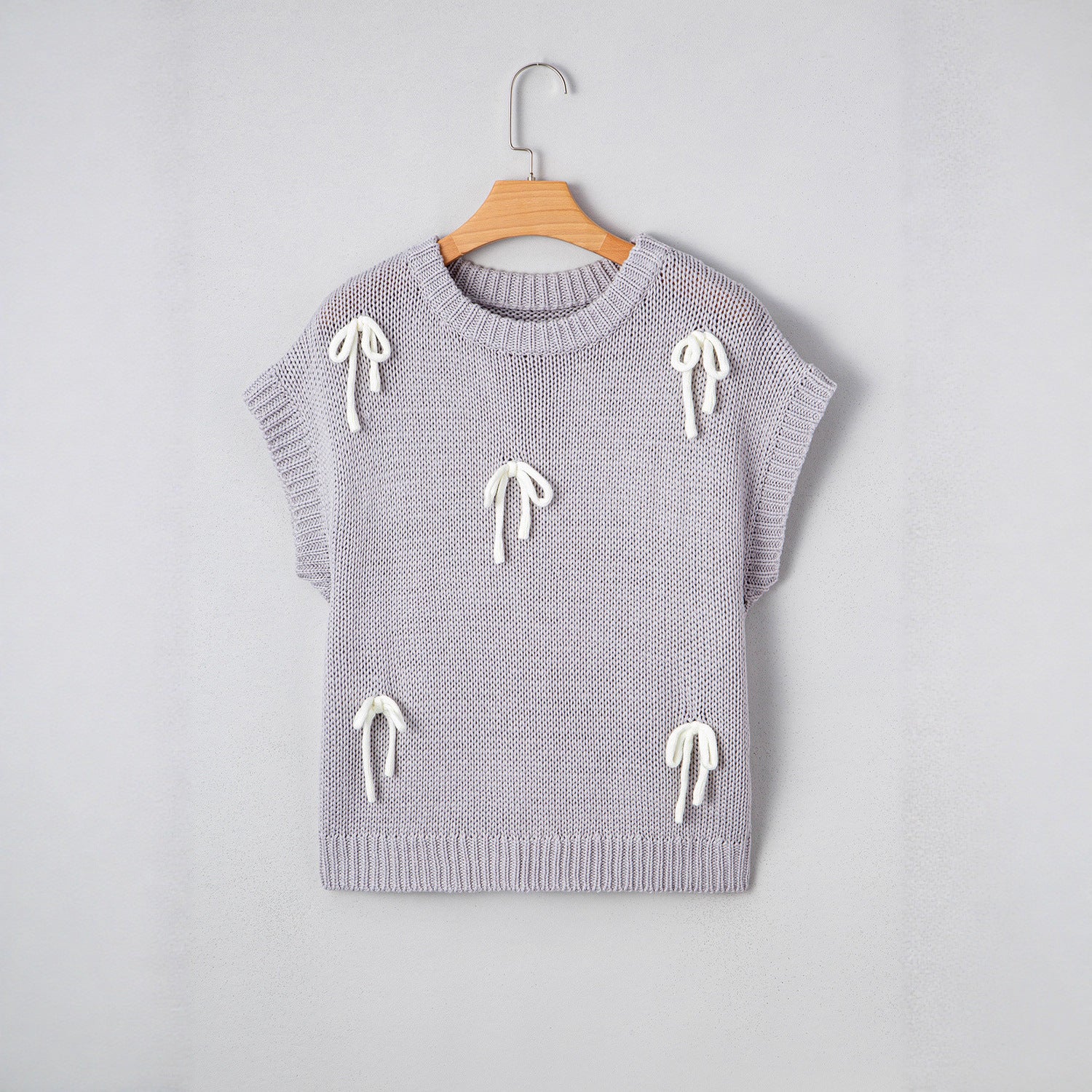 Women's Solid Color Hollow-out Loose Pullover Short Sleeve