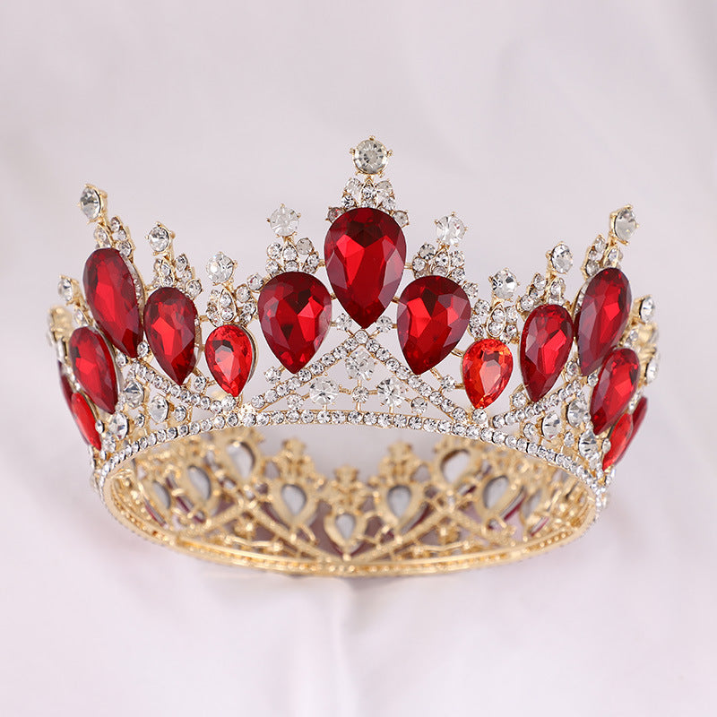 Round Crown Luxury Crystal Crown Bride Wedding Headdress Wedding Dress Accessories