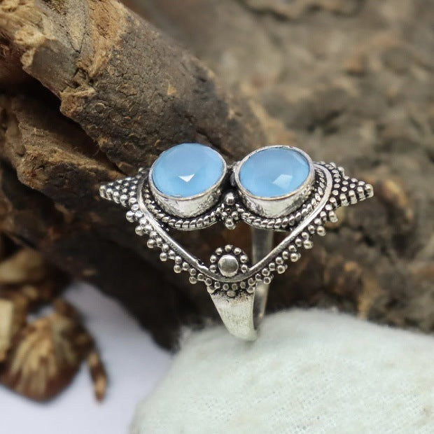 Vintage Alloy Inlaid Zircon European And American Ladies Ring