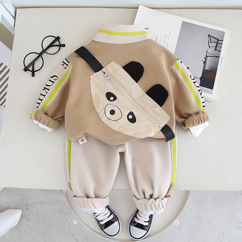 Spring Children's Clothing Boys Hoodie Jacket Long Sleeve Three-piece Suit