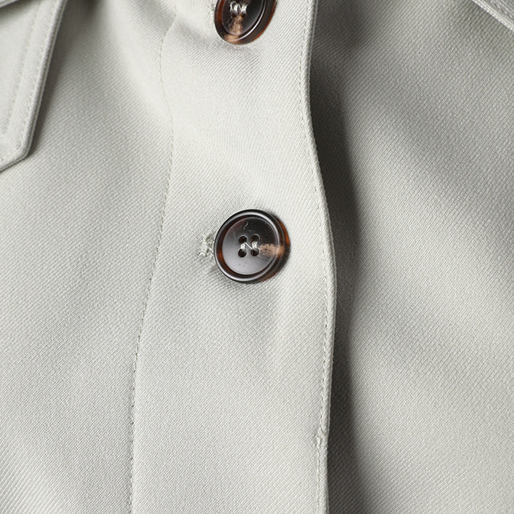 British Style Simple Graceful High-grade Lace-up Trench Coat