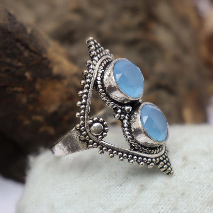 Vintage Alloy Inlaid Zircon European And American Ladies Ring