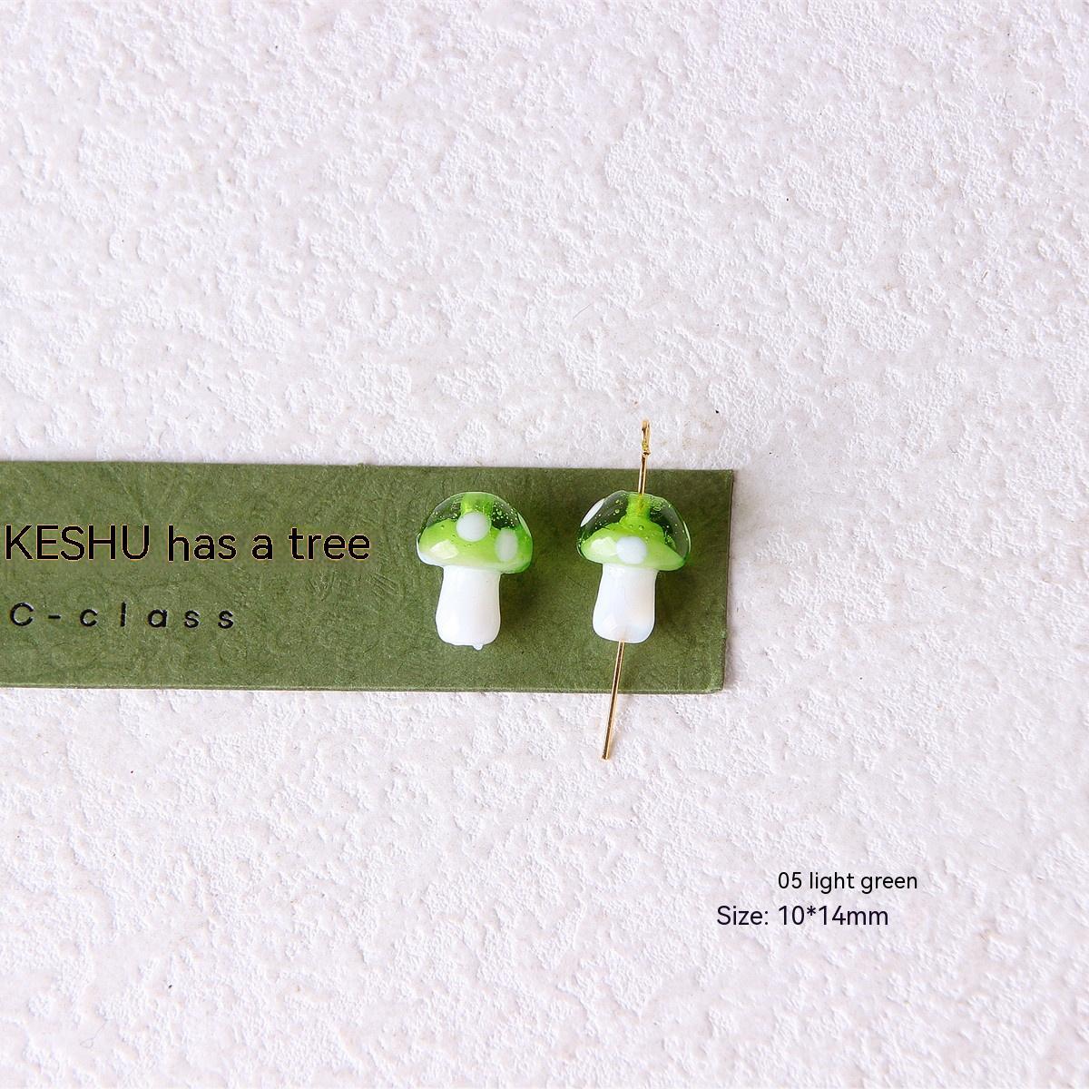 Colorful Glazed Small Mushroom Polka Dot Beaded Material Accessories