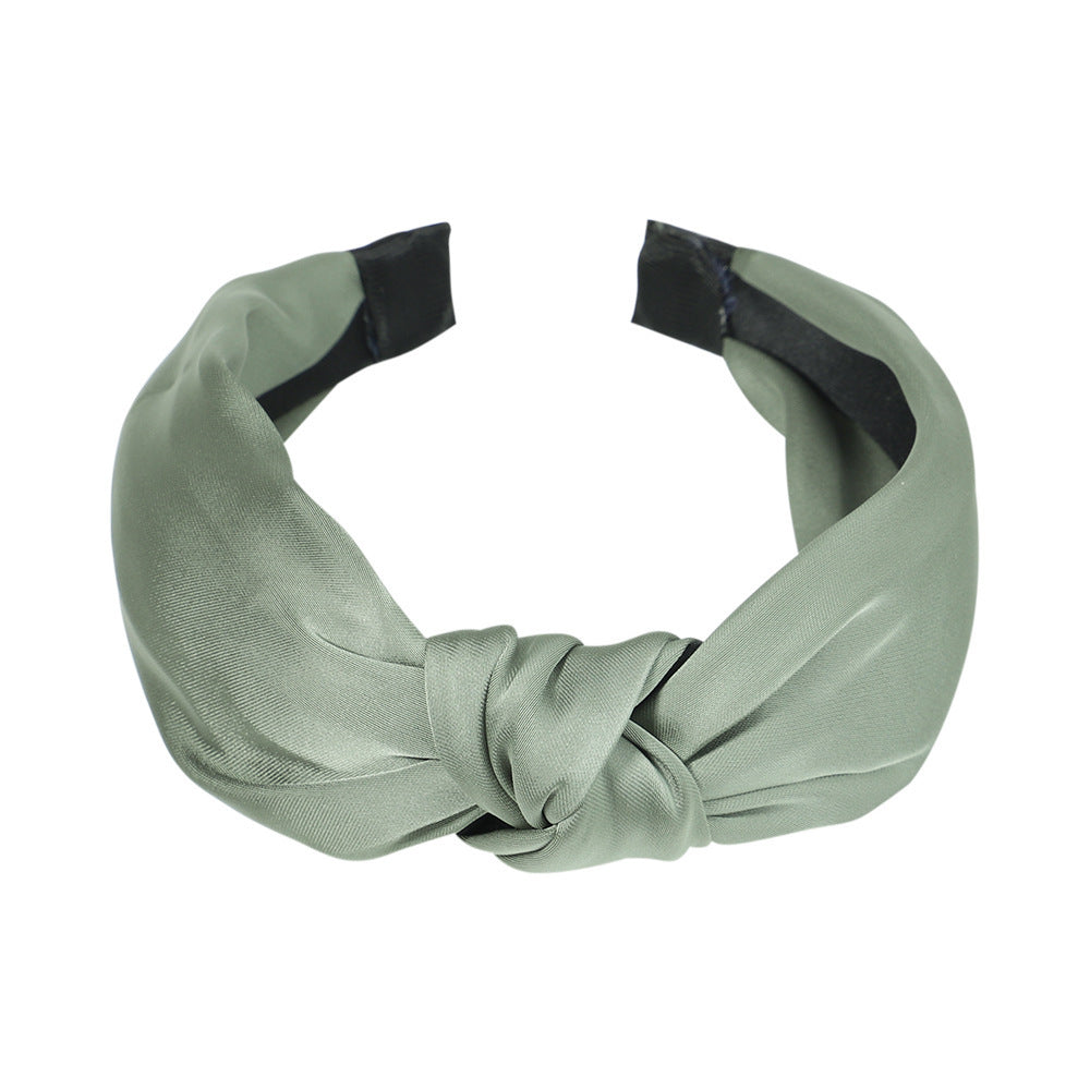 Hair Accessories Satin Texture Knotted Hair Hoop Sweet Hair Accessories Classic Temperament Wide Version Headband 2610
