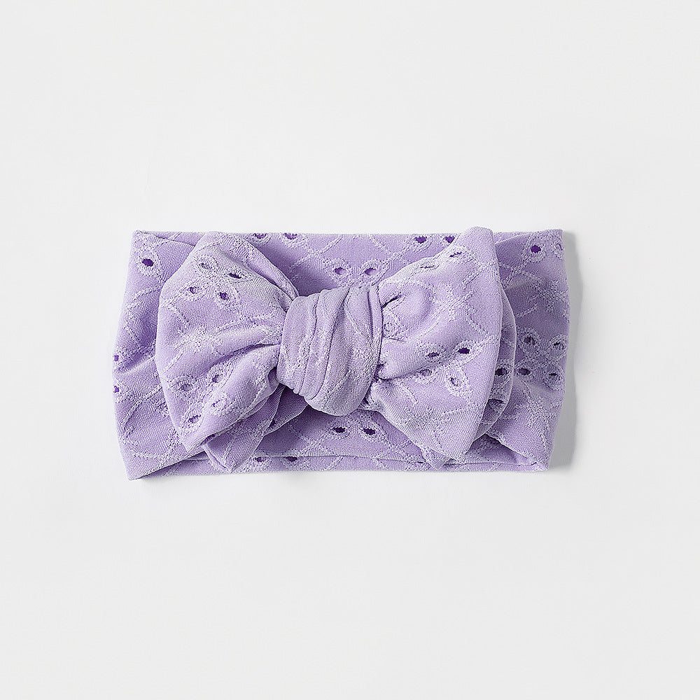 Embroidered Hollow Bow Hair Band Adjustable Children's Hair Accessories
