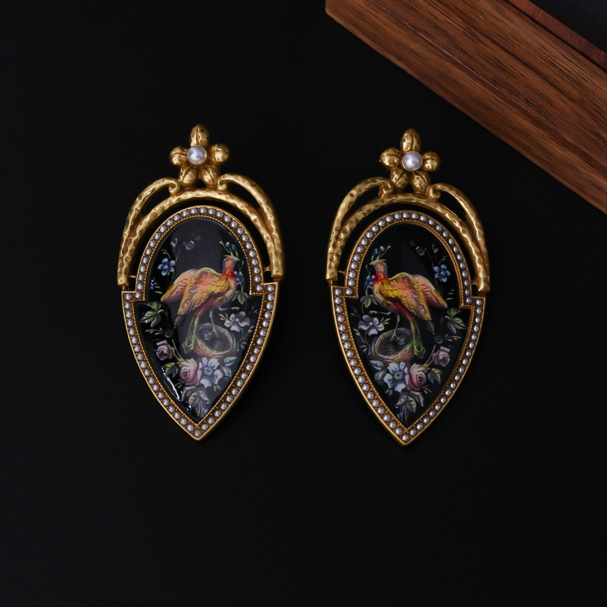 Vintage Peacock Oil Earrings Minority Fashion Temperament Design Earrings