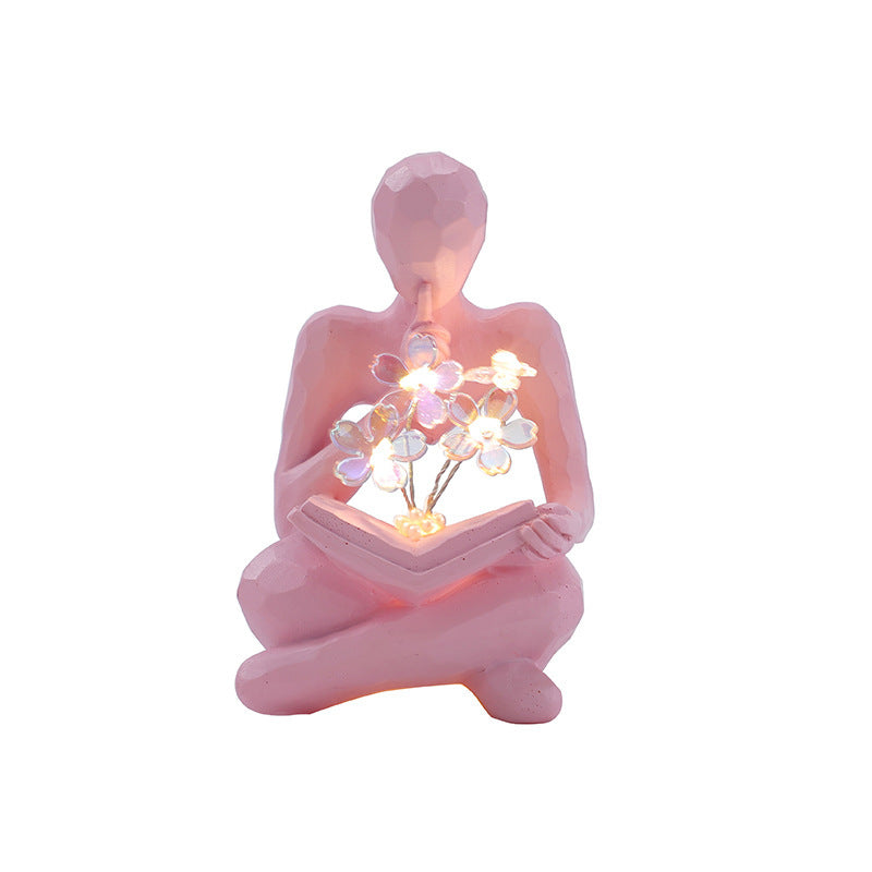 Silence Is The Golden Thinker Small Night Lamp Bouquet Handmade Ornaments Home Decor