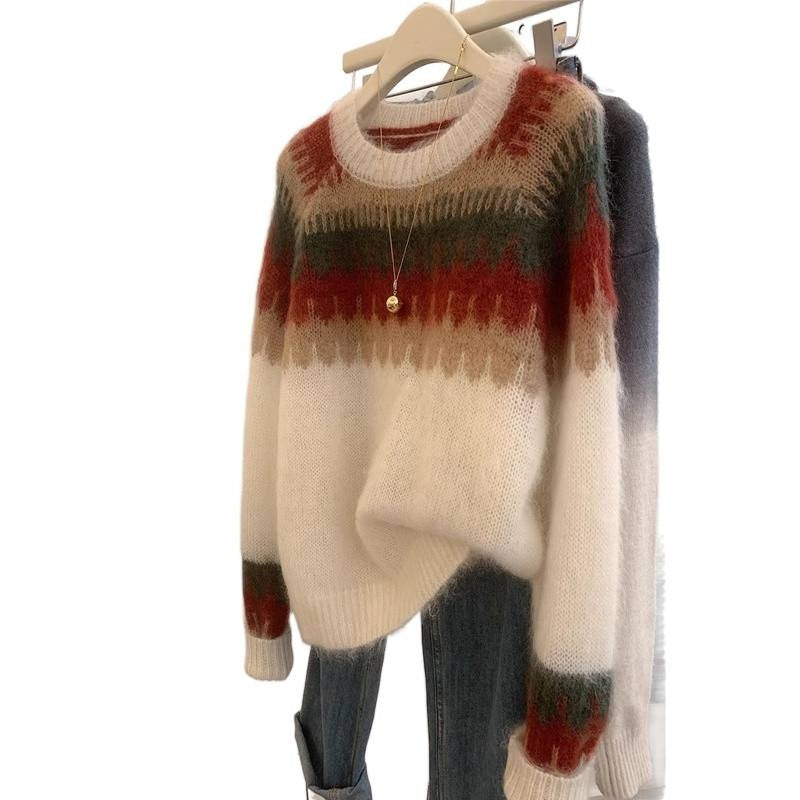 Simple All-matching Cream Strawberry Mohair Clothing