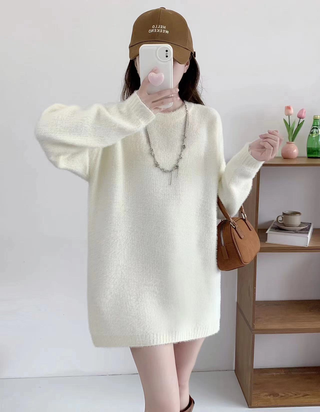 Mid-length Autumn And Winter Knitwear Mink-like Wool