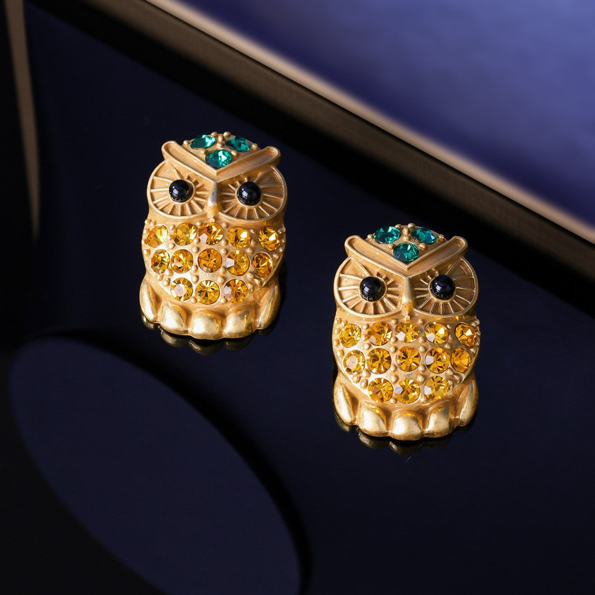 Owl Earrings Three-dimensional Earrings Heavy Industry Enamel Animal Earrings