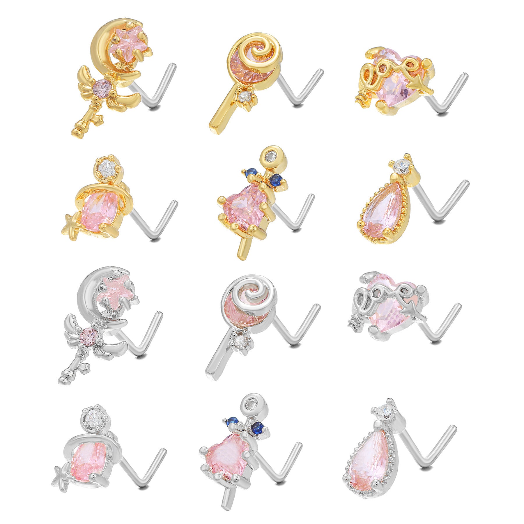 New Zircon Nose Stud Fashion Geometric Personality