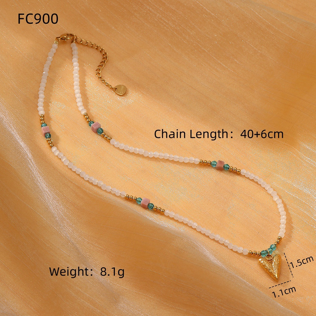 SUNFLOWER Color Crystal String Beads Rhodochrosite Women's Necklace